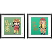 Framed 'Ahoy Matey 2 Piece Framed Art Print Set' border=