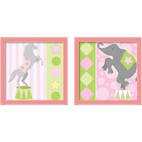 Framed 'Baby Big Top Pink 2 Piece Framed Art Print Set' border=
