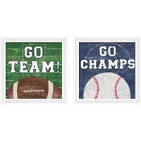 Framed 'On the Field 2 Piece Framed Art Print Set' border=