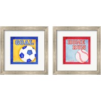 Framed 'Sports Fan 2 Piece Framed Art Print Set' border=