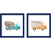 Framed 'Truck with Paint Texture 2 Piece Framed Art Print Set' border=