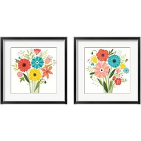 Framed 'Seaside Bouquet 2 Piece Framed Art Print Set' border=