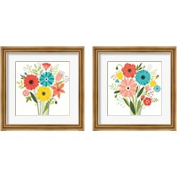 Framed 'Seaside Bouquet 2 Piece Framed Art Print Set' border=