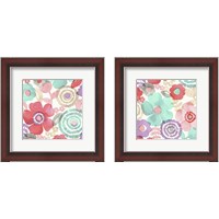 Framed 'Ocean Shores Floral 2 Piece Framed Art Print Set' border=