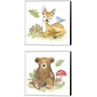 Framed 'Baby Woodland 2 Piece Canvas Print Set' border=