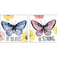 Framed 'Beautiful Butterfly 2 Piece Art Print Set' border=