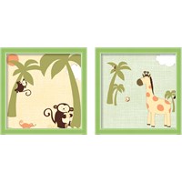 Framed 'Baby Jungle 2 Piece Framed Art Print Set' border=