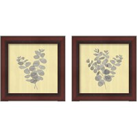 Framed 'Natural Inspiration Eucalyptus Panel Gray & Yellow 2 Piece Framed Art Print Set' border=