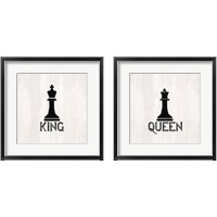 Framed 'Chess King & Queen 2 Piece Framed Art Print Set' border=