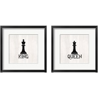 Framed 'Chess King & Queen 2 Piece Framed Art Print Set' border=