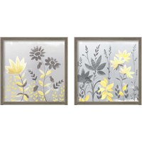 Framed 'Soft Nature Yellow & Grey 2 Piece Framed Art Print Set' border=