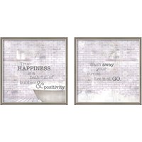 Framed 'Textured Sentiment Bath 2 Piece Framed Art Print Set' border=