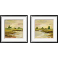 Framed 'Chartreuse Fields 2 Piece Framed Art Print Set' border=