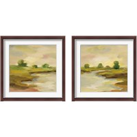 Framed 'Chartreuse Fields 2 Piece Framed Art Print Set' border=