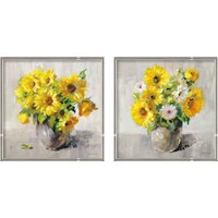 Framed 'Sunflower Still Life 2 Piece Framed Art Print Set' border=