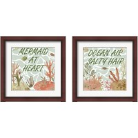 Framed 'Mermaid at Heart 2 Piece Framed Art Print Set' border=