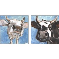 Framed 'Cattle Close-up 2 Piece Art Print Set' border=