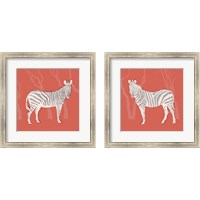 Framed 'Plains Zebra 2 Piece Framed Art Print Set' border=