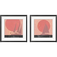 Framed 'Deep Sea Sunset 2 Piece Framed Art Print Set' border=