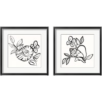 Framed 'Shell Scrawl 2 Piece Framed Art Print Set' border=