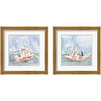 Framed 'Bright Fishing Boat 2 Piece Framed Art Print Set' border=
