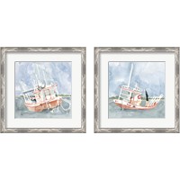 Framed 'Bright Fishing Boat 2 Piece Framed Art Print Set' border=