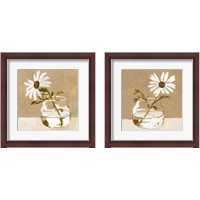 Framed 'Solitary Daisy 2 Piece Framed Art Print Set' border=