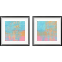 Framed 'Day Glow Pastel 2 Piece Framed Art Print Set' border=