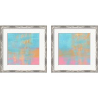 Framed 'Day Glow Pastel 2 Piece Framed Art Print Set' border=