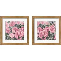 Framed 'Watercolor Roses 2 Piece Framed Art Print Set' border=