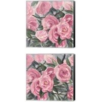 Framed 'Watercolor Roses 2 Piece Canvas Print Set' border=