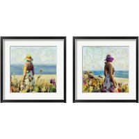 Framed 'Morning Meadow Stroll 2 Piece Framed Art Print Set' border=