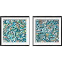 Framed 'Emerald Paisley 2 Piece Framed Art Print Set' border=