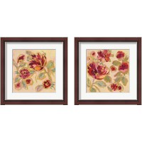 Framed 'Gilded Loose Floral 2 Piece Framed Art Print Set' border=