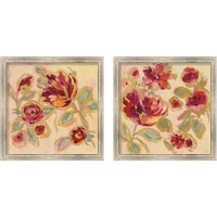 Framed 'Gilded Loose Floral 2 Piece Framed Art Print Set' border=