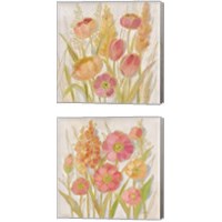 Framed 'Opalescent Floral 2 Piece Canvas Print Set' border=