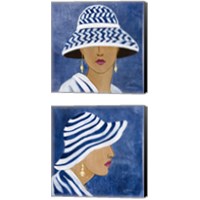 Framed 'Lady with Hat 2 Piece Canvas Print Set' border=