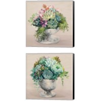 Framed 'Festive Succulents Blush 2 Piece Canvas Print Set' border=