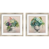 Framed 'Festive Succulents Blush 2 Piece Framed Art Print Set' border=