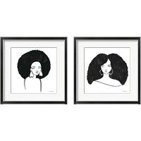 Framed 'Afro Girl 2 Piece Framed Art Print Set' border=