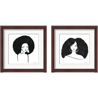 Framed 'Afro Girl 2 Piece Framed Art Print Set' border=