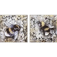 Framed 'Worker Bees 2 Piece Art Print Set' border=