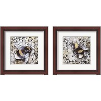 Framed 'Worker Bees 2 Piece Framed Art Print Set' border=