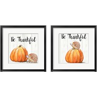 Framed 'Be Thankful Harvest Hedgehog 2 Piece Framed Art Print Set' border=