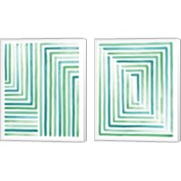 Framed 'Sea Glass Sunset 2 Piece Canvas Print Set' border=