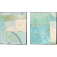 Framed 'Coastal Blues 2 Piece Canvas Print Set' border=