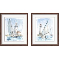 Framed 'Sailing into the Harbor 2 Piece Framed Art Print Set' border=