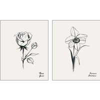 Framed 'Annual Flowers 2 Piece Art Print Set' border=