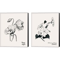 Framed 'Annual Flowers 2 Piece Canvas Print Set' border=