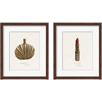 Framed 'Gilded Toiletries 2 Piece Framed Art Print Set' border=